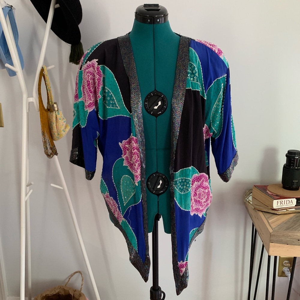 vintage silk beaded jacket